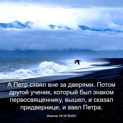 Picture 03 - Иоанна 18:16 RUSV - А Петр стоял вне за - Bible Verse Picture
