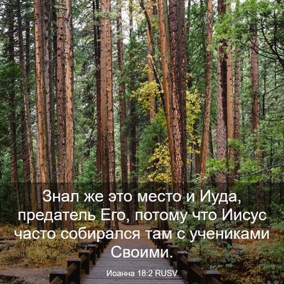 Picture 03 - Иоанна 18:2 RUSV - Знал же это место и Иуда, - Bible Verse Picture
