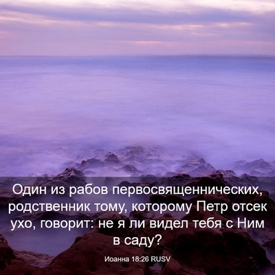 Picture 03 - Иоанна 18:26 RUSV - Один из рабов - Bible Verse Picture