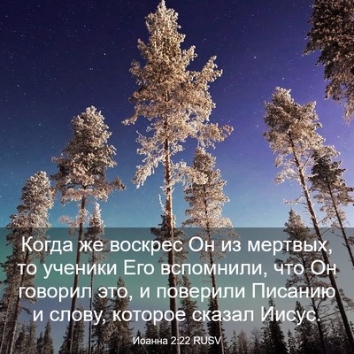 Picture 03 - Иоанна 2:22 RUSV - Когда же воскрес Он из - Bible Verse Picture