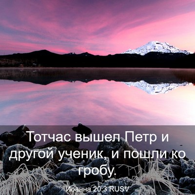 Picture 03 - Иоанна 20:3 RUSV - Тотчас вышел Петр и другой - Bible Verse Picture
