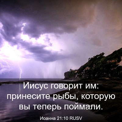 Picture 03 - Иоанна 21:10 RUSV - Иисус говорит им: - Bible Verse Picture