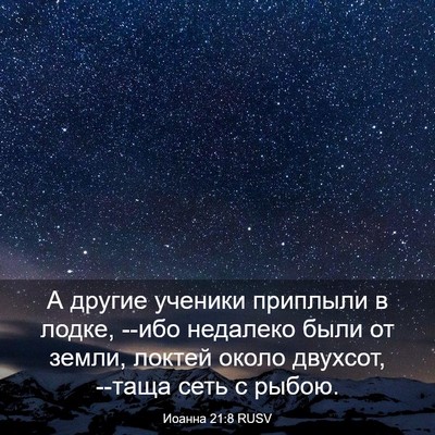 Picture 03 - Иоанна 21:8 RUSV - А другие ученики приплыли - Bible Verse Picture