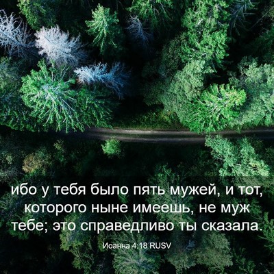 Picture 03 - Иоанна 4:18 RUSV - ибо у тебя было пять мужей, - Bible Verse Picture