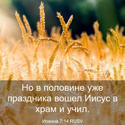 Picture 03 - Иоанна 7:14 RUSV - Но в половине уже - Bible Verse Picture
