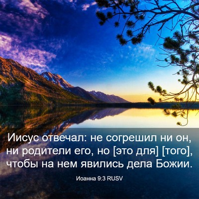 Picture 03 - Иоанна 9:3 RUSV - Иисус отвечал: не согрешил - Bible Verse Picture
