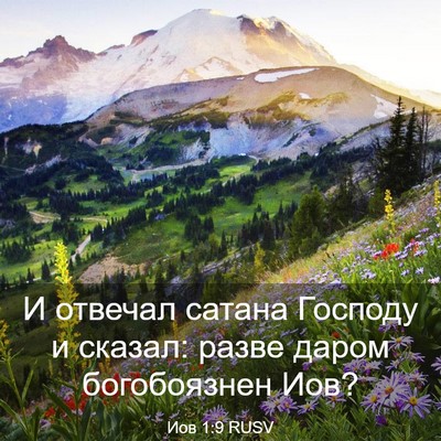 Picture 03 - Иов 1:9 RUSV - И отвечал сатана Господу и - Bible Verse Picture