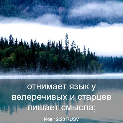 Picture 03 - Иов 12:20 RUSV - отнимает язык у - Bible Verse Picture