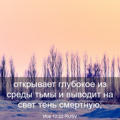 Picture 03 - Иов 12:22 RUSV - открывает глубокое из - Bible Verse Picture