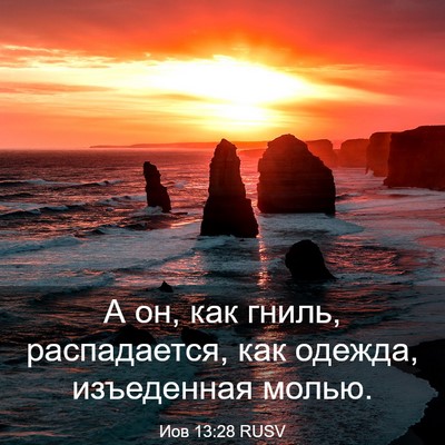 Picture 03 - Иов 13:28 RUSV - А он, как гниль, - Bible Verse Picture