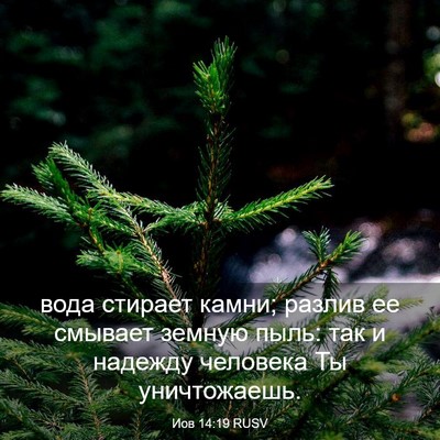 Picture 03 - Иов 14:19 RUSV - вода стирает камни; разлив - Bible Verse Picture