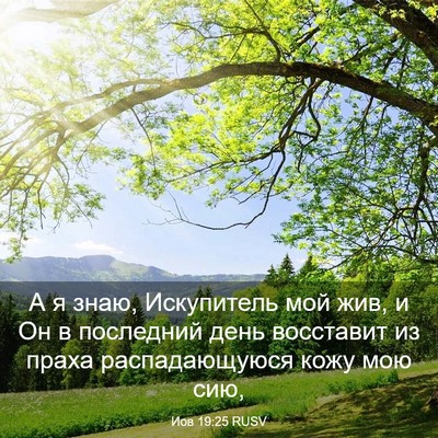 Picture 03 - Иов 19:25 RUSV - А я знаю, Искупитель мой - Bible Verse Picture