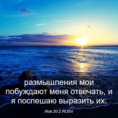 Picture 03 - Иов 20:2 RUSV - размышления мои побуждают - Bible Verse Picture