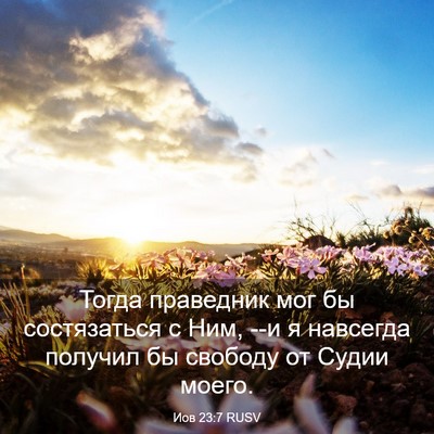 Picture 03 - Иов 23:7 RUSV - Тогда праведник мог бы - Bible Verse Picture