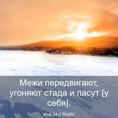 Picture 03 - Иов 24:2 RUSV - Межи передвигают, угоняют - Bible Verse Picture