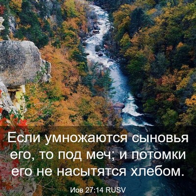 Picture 03 - Иов 27:14 RUSV - Если умножаются сыновья - Bible Verse Picture