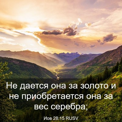 Picture 03 - Иов 28:15 RUSV - Не дается она за золото и - Bible Verse Picture