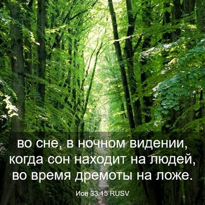 Picture 03 - Иов 33:15 RUSV - во сне, в ночном видении, - Bible Verse Picture