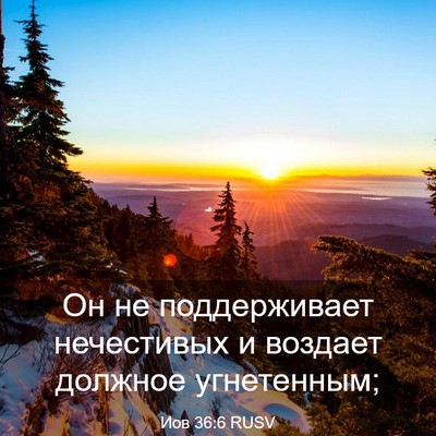 Picture 03 - Иов 36:6 RUSV - Он не поддерживает - Bible Verse Picture