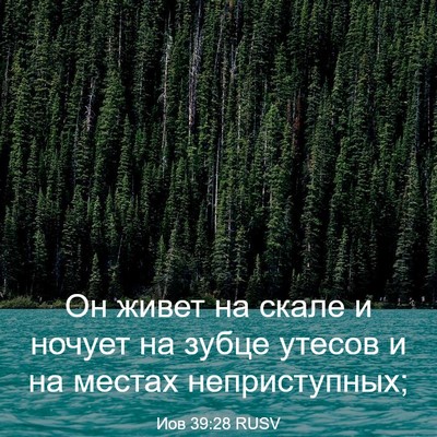 Picture 03 - Иов 39:28 RUSV - Он живет на скале и ночует - Bible Verse Picture
