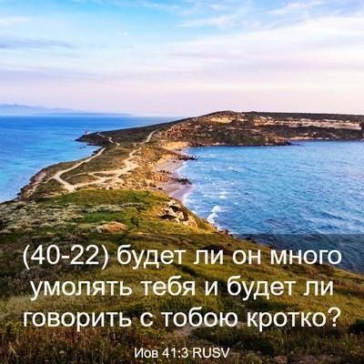 Picture 03 - Иов 41:3 RUSV - (40-22) будет ли он много - Bible Verse Picture