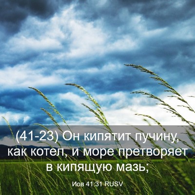 Picture 03 - Иов 41:31 RUSV - (41-23) Он кипятит пучину, как - Bible Verse Picture