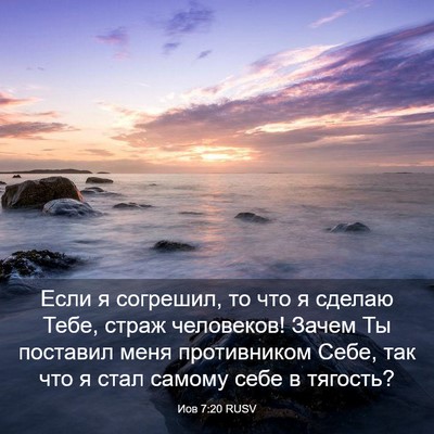 Picture 03 - Иов 7:20 RUSV - Если я согрешил, то что я - Bible Verse Picture