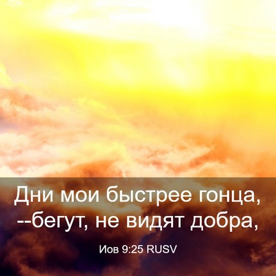Picture 03 - Иов 9:25 RUSV - Дни мои быстрее гонца, - Bible Verse Picture