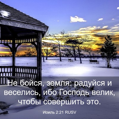 Picture 03 - Иоиль 2:21 RUSV - Не бойся, земля: радуйся и - Bible Verse Picture