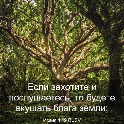 Picture 03 - Исаия 1:19 RUSV - Если захотите и - Bible Verse Picture