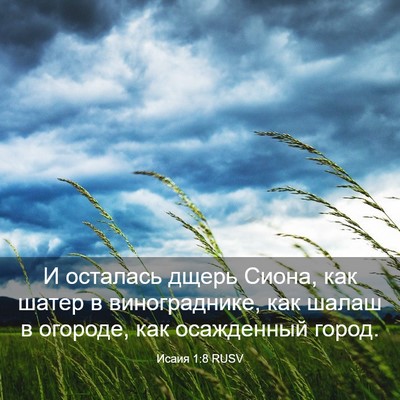 Picture 03 - Исаия 1:8 RUSV - И осталась дщерь Сиона, как - Bible Verse Picture