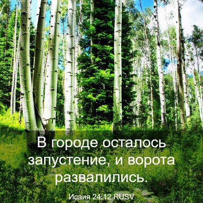 Picture 03 - Исаия 24:12 RUSV - В городе осталось - Bible Verse Picture