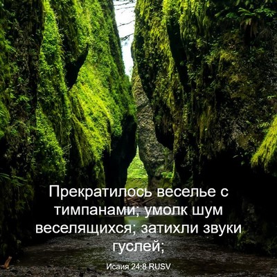 Picture 03 - Исаия 24:8 RUSV - Прекратилось веселье с - Bible Verse Picture