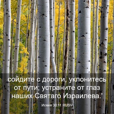 Picture 03 - Исаия 30:11 RUSV - сойдите с дороги, - Bible Verse Picture
