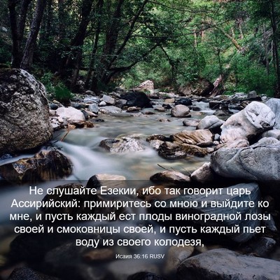 Picture 03 - Исаия 36:16 RUSV - Не слушайте Езекии, ибо так - Bible Verse Picture