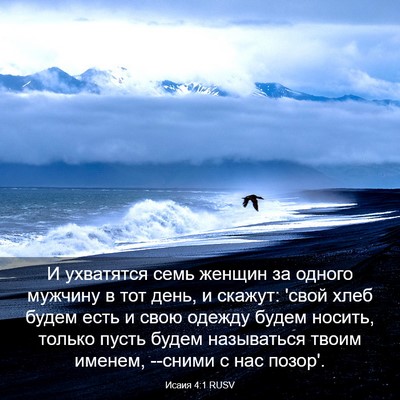 Picture 03 - Исаия 4:1 RUSV - И ухватятся семь женщин за - Bible Verse Picture
