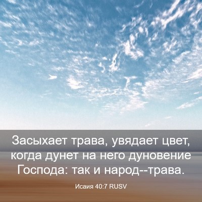 Picture 03 - Исаия 40:7 RUSV - Засыхает трава, увядает - Bible Verse Picture