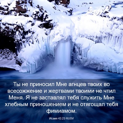 Picture 03 - Исаия 43:23 RUSV - Ты не приносил Мне агнцев - Bible Verse Picture