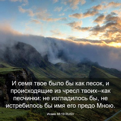 Picture 03 - Исаия 48:19 RUSV - И семя твое было бы как - Bible Verse Picture