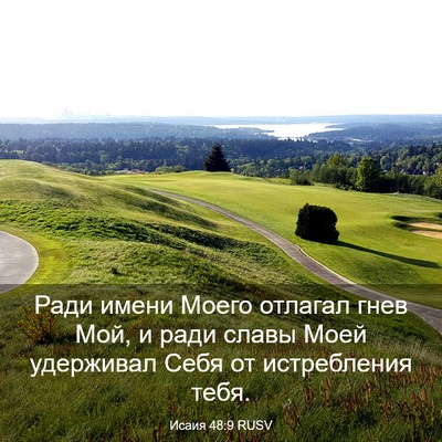 Picture 03 - Исаия 48:9 RUSV - Ради имени Моего отлагал - Bible Verse Picture