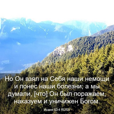 Picture 03 - Исаия 53:4 RUSV - Но Он взял на Себя наши - Bible Verse Picture