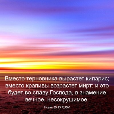 Picture 03 - Исаия 55:13 RUSV - Вместо терновника - Bible Verse Picture