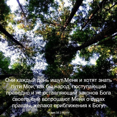 Picture 03 - Исаия 58:2 RUSV - Они каждый день ищут Меня и - Bible Verse Picture