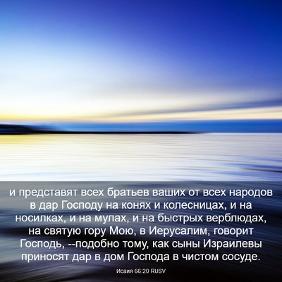 Picture 03 - Исаия 66:20 RUSV - и представят всех братьев - Bible Verse Picture