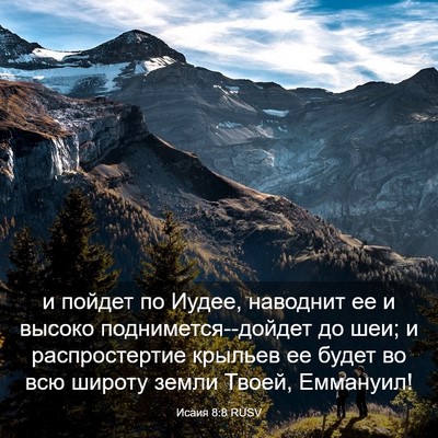 Picture 03 - Исаия 8:8 RUSV - и пойдет по Иудее, наводнит - Bible Verse Picture