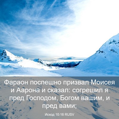 Picture 03 - Исход 10:16 RUSV - Фараон поспешно призвал - Bible Verse Picture