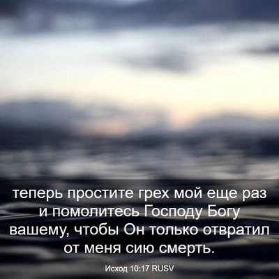 Picture 03 - Исход 10:17 RUSV - теперь простите грех мой - Bible Verse Picture