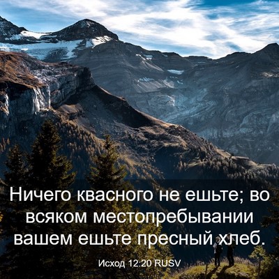 Picture 03 - Исход 12:20 RUSV - Ничего квасного не ешьте; - Bible Verse Picture