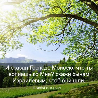 Picture 03 - Исход 14:15 RUSV - И сказал Господь Моисею: - Bible Verse Picture