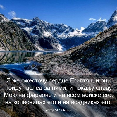 Picture 03 - Исход 14:17 RUSV - Я же ожесточу сердце - Bible Verse Picture